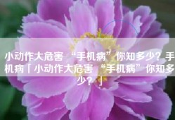 小动作大危害 “手机病”你知多少？手机病「小动作大危害 “手机病”你知多少？」