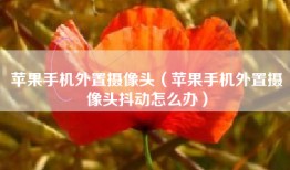 苹果手机外置摄像头（苹果手机外置摄像头抖动怎么办）