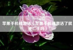 苹果手机被激活（苹果手机被激活了就是二手吗）