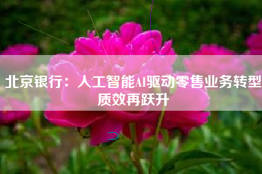 北京银行：人工智能AI驱动零售业务转型质效再跃升